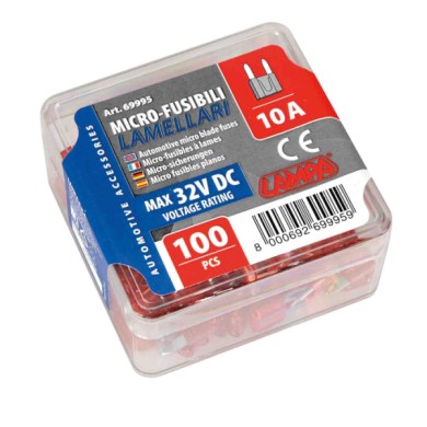 69995-S-01.JPG Set 100 Micro Fusibili Lamellari 12/32v 10a Fusibili Fusibili