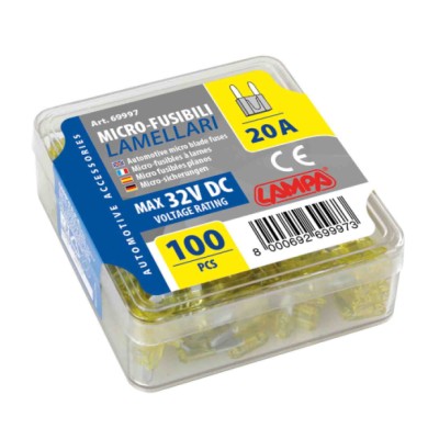 69997-S-01.JPG Set 100 Micro Fusibili Lamellari 12/32v 20a Fusibili Fusibili