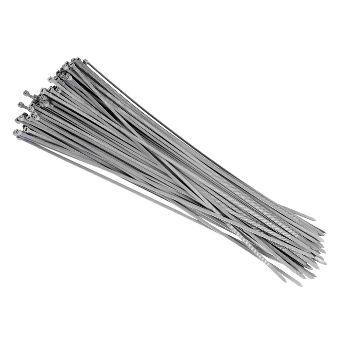 70002-A-01.JPG Fascette Fermacavo 100 Pz 45 Cm Grigio Materiale Di Fissaggio Materiale Di Fissaggio