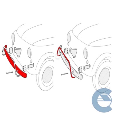 PARA-3-ESOLVER.jpg Isam Kit Paraurti Completo Lama + Tubo Cromati Per Fiat 500 F L R Dal 1965 Al 1977.