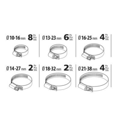 70033-S-01.JPG Kit Fascette Stringitubo In Acciaio 26 Pz Materiale Di Fissaggio Materiale Di Fissaggio