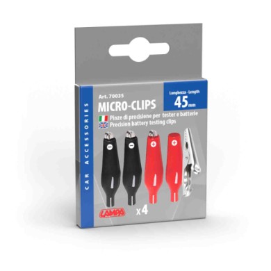 70035-C-01.JPG Micro Clips Set 4 Pinzette Isolate 4 5 Cm Pinze Batteria Accessori Per Batteria
