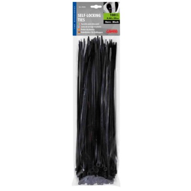 70038-C-01.JPG Fascette Fermacavo 100 Pz 30 Cm Nero Materiale Di Fissaggio Materiale Di Fissaggio