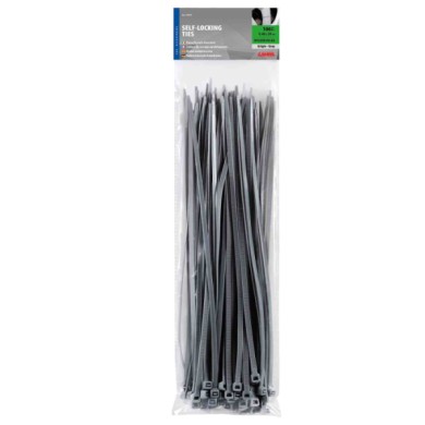 70039-A-01.JPG Fascette Fermacavo 100 Pz 30 Cm Grigio Materiale Di Fissaggio Materiale Di Fissaggio