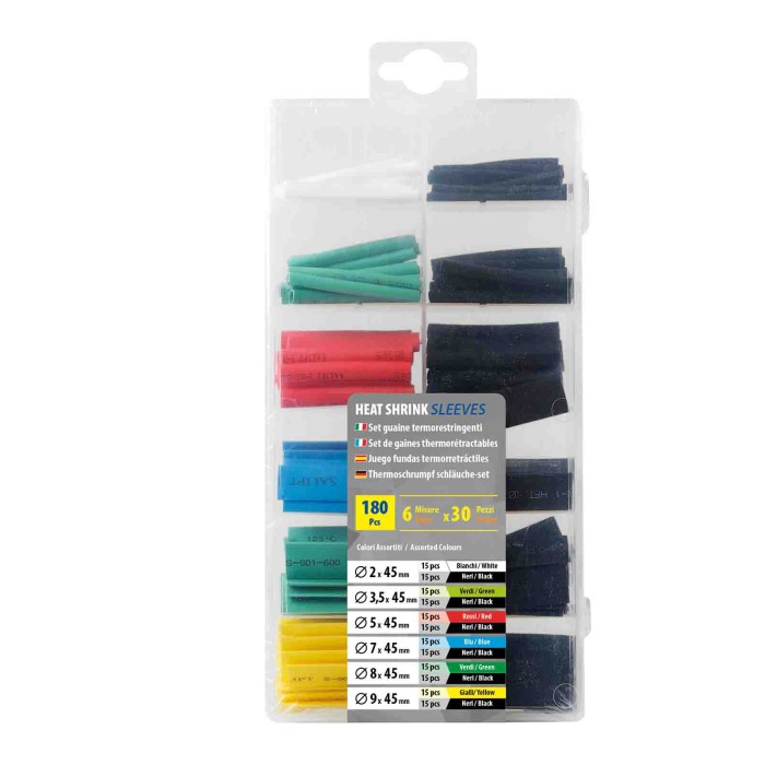 70041-C-01.JPG Guaine Termorestringenti Set 180 Pz Cavi Cablaggio Elettrico