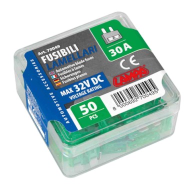 70049-S-01.JPG Confezione 50 Fusibili Lamellari 12/32v 30a Fusibili Fusibili