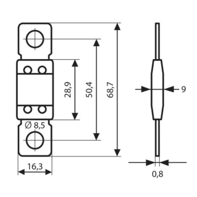 70067-D-01.JPG Maxi+ Fusibile Lamellare Tipo Anl 12/32v 80a Fusibili Fusibili