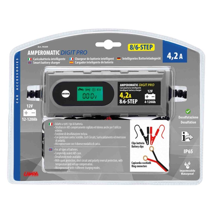 70209-C-01.JPG Amperomatic Digit Pro Caricabatteria Intelligente 12v 4 2a Caricabatterie Accessori Per Batteria