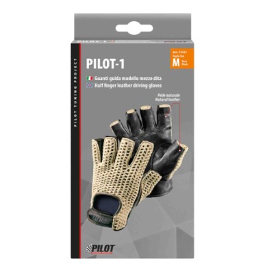 71411-S-01.JPG Pilot 1 Guanti Guida Mezze Dita M Nero Guanti Guida Accessori Volante