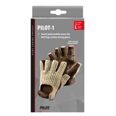 71416-S-01.JPG Pilot 1 Guanti Guida Mezze Dita L Marrone Guanti Guida Accessori Volante