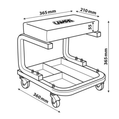 71490-S-01.JPG Sgabello Da Officina Rettangolare Con Vassoio Portautensili Comfort Lavoro Comfort Lavoro