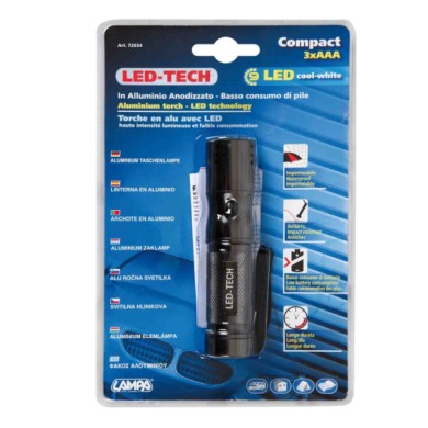 72034-C-01.JPG Led Tech Torcia In Alluminio 9 Led Torce Torce E Lampade Portatili