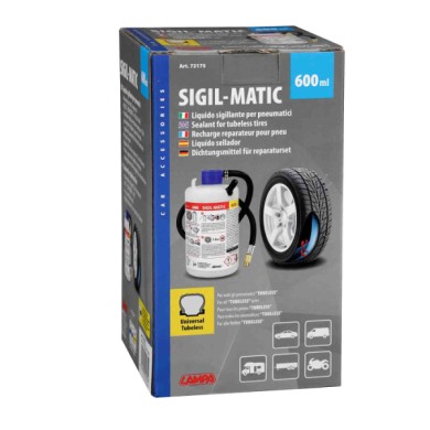 72175-S-01.JPG Sigil Matic Kit Liquido Sigillante Per Pneumatici 600 Ml Kit Riparazione Pneumatici E Compressori Kit Riparazione