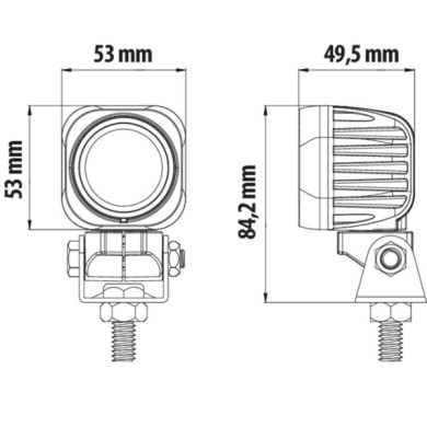 72364-D-01.JPG Cyclops Square Faro Ausiliario A 1 Led 9/32v Luce Focalizzata Fari Da Lavoro A Led Fari Ausiliari