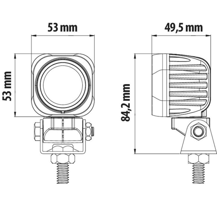 72364-D-01.JPG Cyclops Square Faro Ausiliario A 1 Led 9/32v Luce Focalizzata Fari Da Lavoro A Led Fari Ausiliari