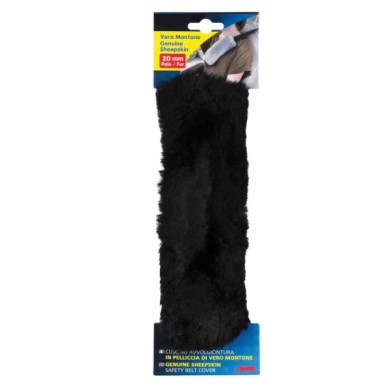 72444-C-01.JPG Cuscino Avvolgicintura In Vera Pelliccia Di Montone Nero Cuscini Avvolgicintura Cinture Sicurezza