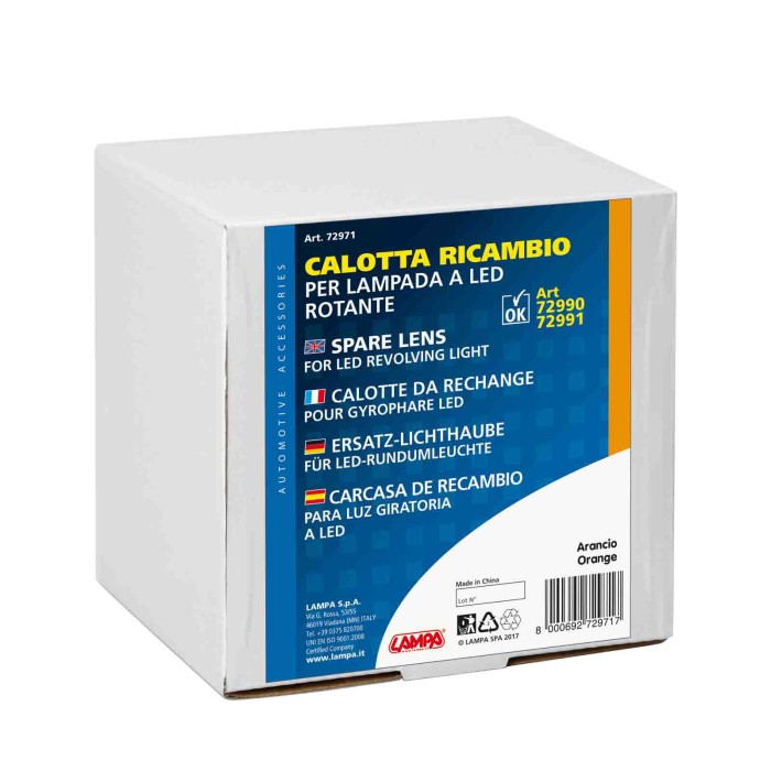 72971-S-01.JPG Calotta Ricambio Per Luce Di Segnalazione Art. 72990/72991 Arancio Luci Di Segnalazione A Led Luci Di Segnalazion