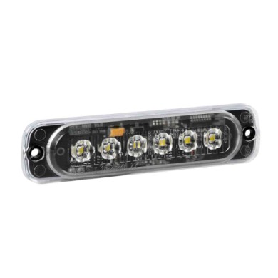 72996-S-02.JPG Luce Strobo Multifunzione A 6 Led 12/24v Bianco Montaggio In Superficie Luci Perimetrali
