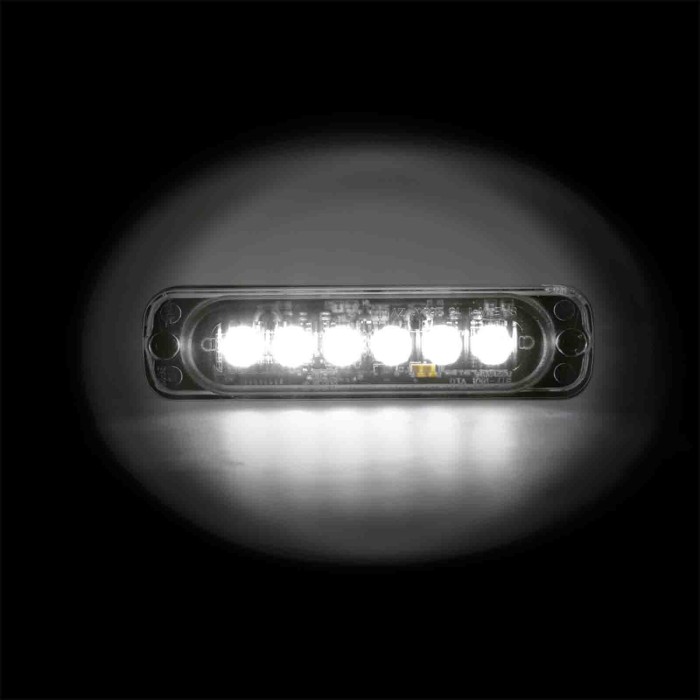 72996-A-01.JPG Luce Strobo Multifunzione A 6 Led 12/24v Bianco Montaggio In Superficie Luci Perimetrali