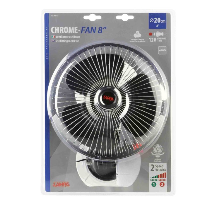 73112-S-01.JPG Chrome Fan Ventilatore Con Ventosa Ø 8" 12v Ventilatori Scaldini Termico