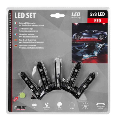 73527-S-01.JPG Hyper Led Set 5x3 Strisce Decorative A Led 12v Rosso Luci Led Luci Speciali