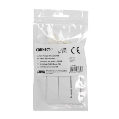 73648-C-01.JPG Connect 1 Connettori Per Strisce A Led Rgb Set 3 Pz Striscie Led Sistema Componibile Luci Speciali