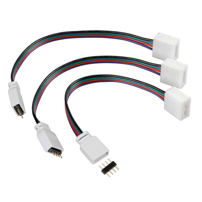 73650-S-02.JPG Connect 3 Connettori Centralina Per Strisce A Led Rgb Set 3 Pz Striscie Led Sistema Componibile Luci Speciali