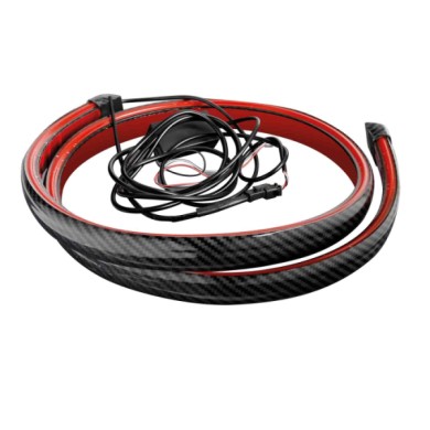 73652-S-02.JPG Spoiler Carbon Look Adesivo Con Integrata Striscia Luminosa A Led Rossi 120 Cm 12v Luci A Led Supplementari