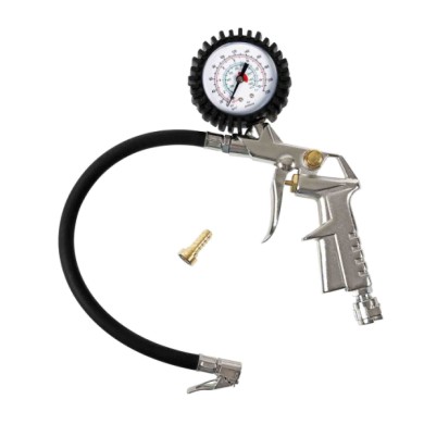 74001-S-02.JPG Pistola Gonfiaggio Pneumatici Con Manometro 270° Max 15 Bar/220 Psi Prova Pressione Pneumatici Pressione Pneumati