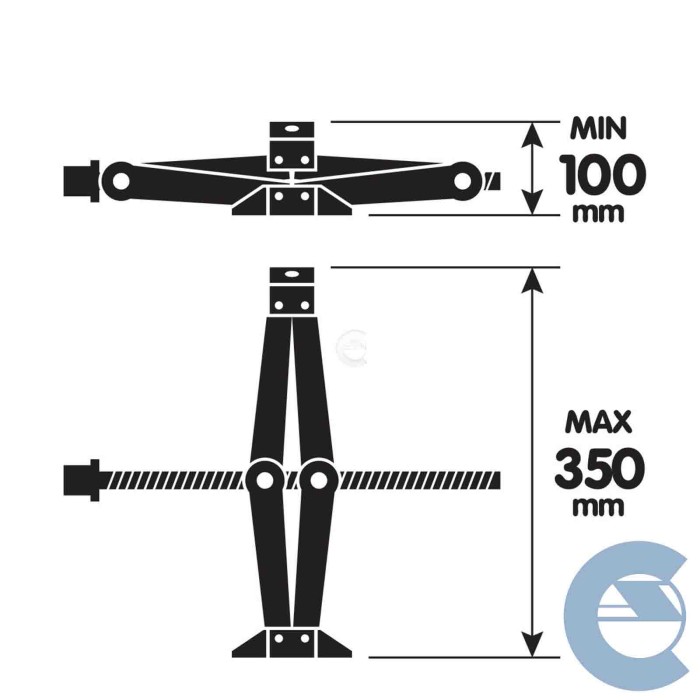 LAMPA-71502-CRICK-A-PANTOGRAFO(5).jpg Cric A Pantografo Con Cricchetto 1.000 Kg Sollevamento Sollevamento
