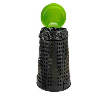 89951-S-01.JPG Trespolo Grigliato In Polipropilene 110 L Verde Sacchi Per Rifiuti Autoconsumo
