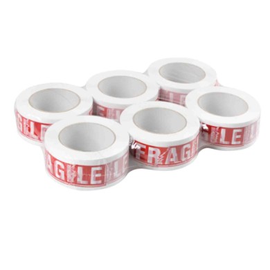 89962-C-01.JPG Nastro Adesivo Bianco Con Stampa Fragile Set 6 Pz Materiali Per Imballaggio Autoconsumo