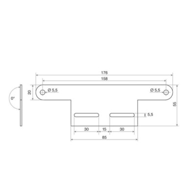 90145-D-01.JPG Supporto Per Catarifrangente Targa Type 2 Portatarga Per Moto Portatarga