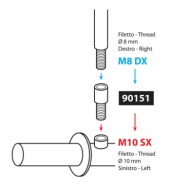 90151-S-01.JPG Adattatore Per Specchi Moto Filetto Ø 8 Mm Dx   Ø 10 Mm Sx Specchi Retrovisori