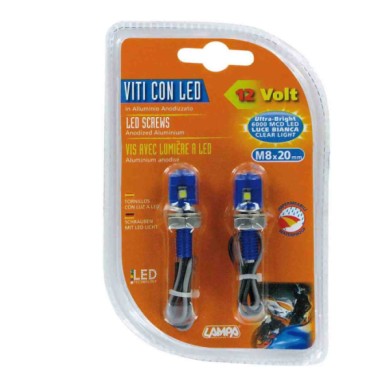 90171-C-01.JPG Set 2 Viti Con Led A Luce Bianca Blu Luci Decorative