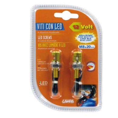 90177-S-01.JPG Set 2 Viti Con Led A Luce Blu Oro Luci Decorative
