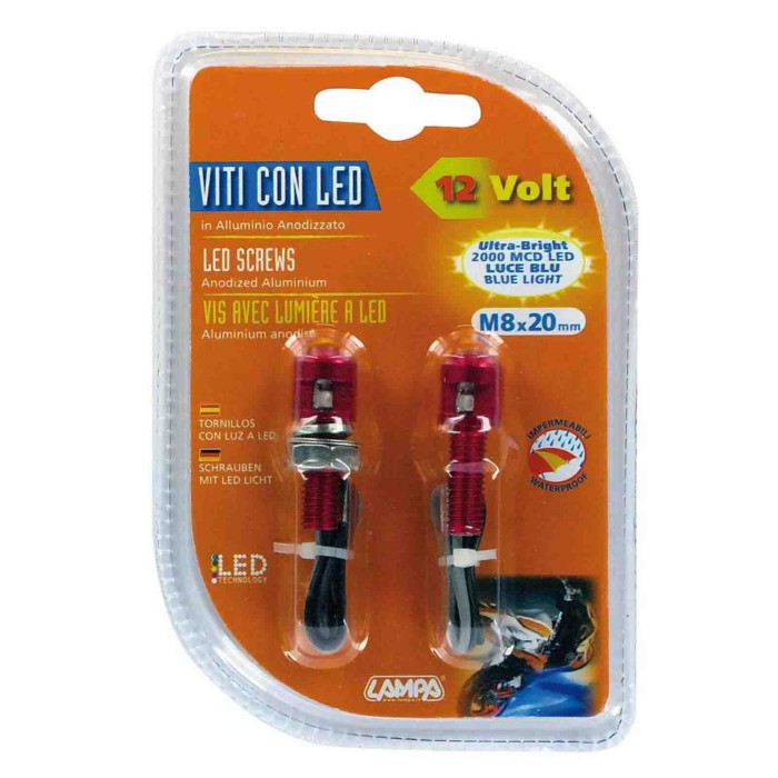 90178-S-01.JPG Set 2 Viti Con Led A Luce Blu Rosso Luci Decorative