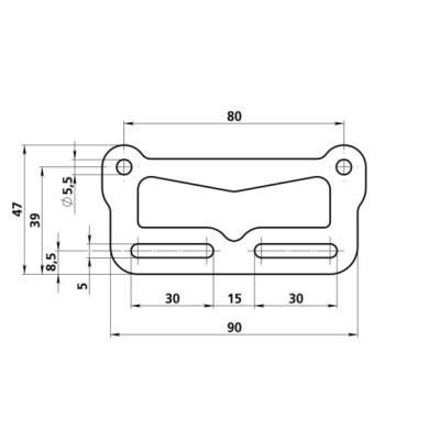90189-D-01.JPG Supporto Per Catarifrangente Targa Ciclomotori Portatarga Per Ciclomotori Portatarga