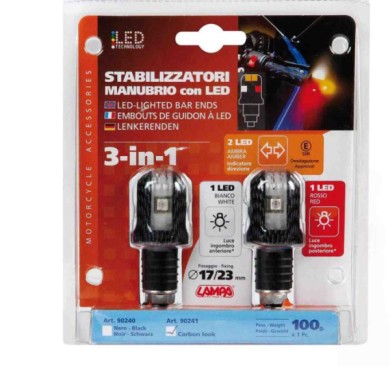 90241-C-01.JPG Stabilizzatori Manubrio Con Led 12v Carbon Stabilizzatori