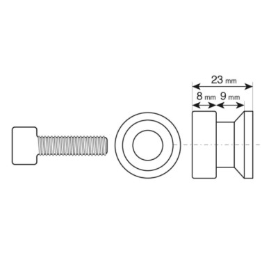 90331-S-01.JPG Coppia Supporti Cavalletto M8x1 25 Mm Alluminio Cavalletti
