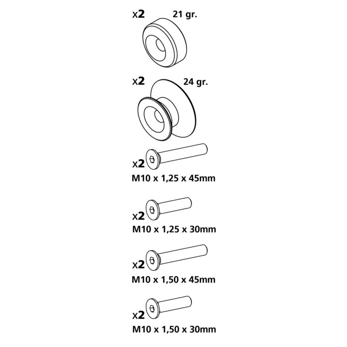 90339-S-01.JPG Kit Supporti Cavalletto 10 Mm Alluminio Cavalletti