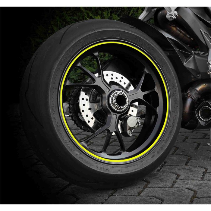 90527-S-01.JPG Wheel Stripe Fluo Profilo Adesivo Per Cerchi Ruota Giallo Decorazione Ruote Protezione/estetica