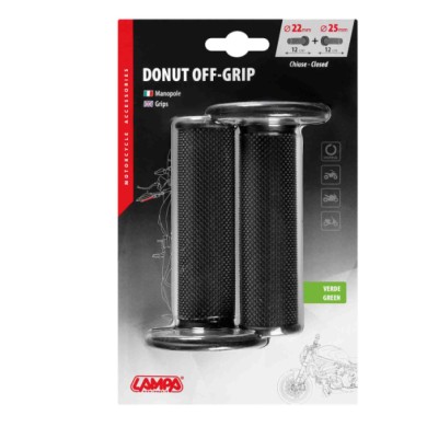 90572-C-01.JPG Donut Off Road Grips Manopole Universali Nero Verde Manopole