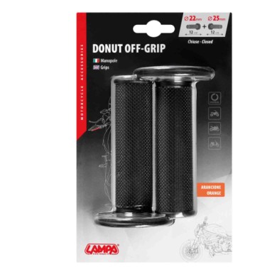 90573-C-01.JPG Donut Off Road Grips Manopole Universali Nero Arancione Manopole