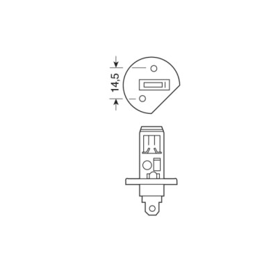 P14v5S.JPG 12v Lampada Alogena H1 55w P14 5s 1 Pz D/blister Lampadine Standard Line Lampa Alogene