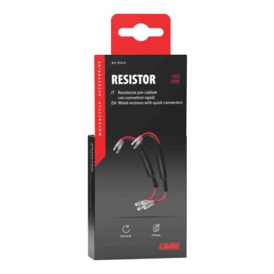 91615-S-01.JPG Resistenze Pre Cablate Con Connettori Rapidi 2 Pz 12v 10 Ohm 10 W Adattatori Indicatori Direzione