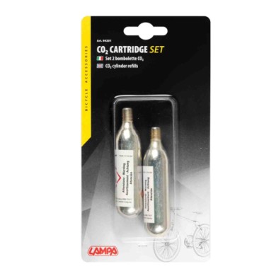 94201-S-01.JPG 2 Bombolette Di Ricambio Co2 Kit Riparazione Pneumatici E Compressori Ruote