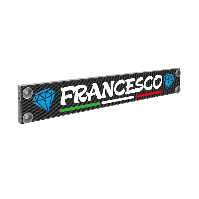 95700-S-02.JPG Carbon Look Mono Flag Tabella Personalizzabile A Led 12/24v 100x13 5 Cm 9 11 Caratteri Tabelle Personalizzabili 1
