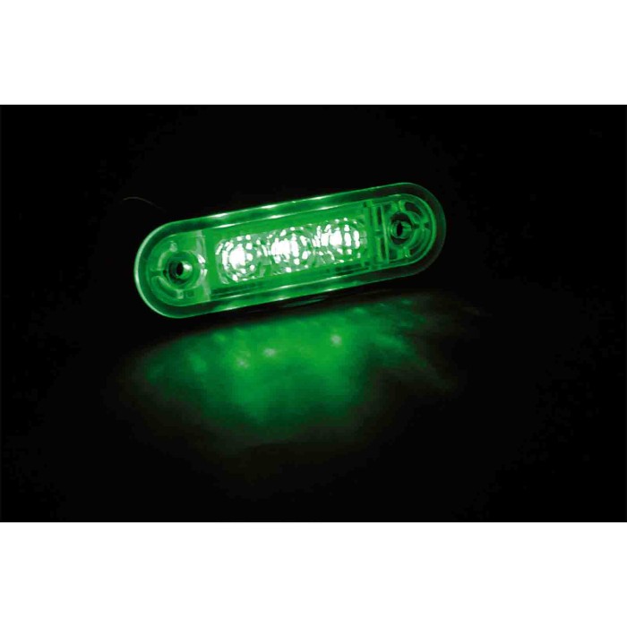 97002-S-01.JPG Luce Ingombro A 3 Led Montaggio Ad Incasso 9/32v Verde Montaggio In Superficie Luci Perimetrali