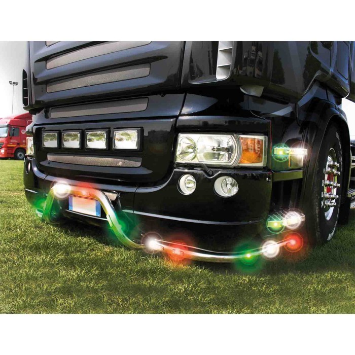 97002-A-02.JPG Luce Ingombro A 3 Led Montaggio Ad Incasso 9/32v Verde Montaggio In Superficie Luci Perimetrali